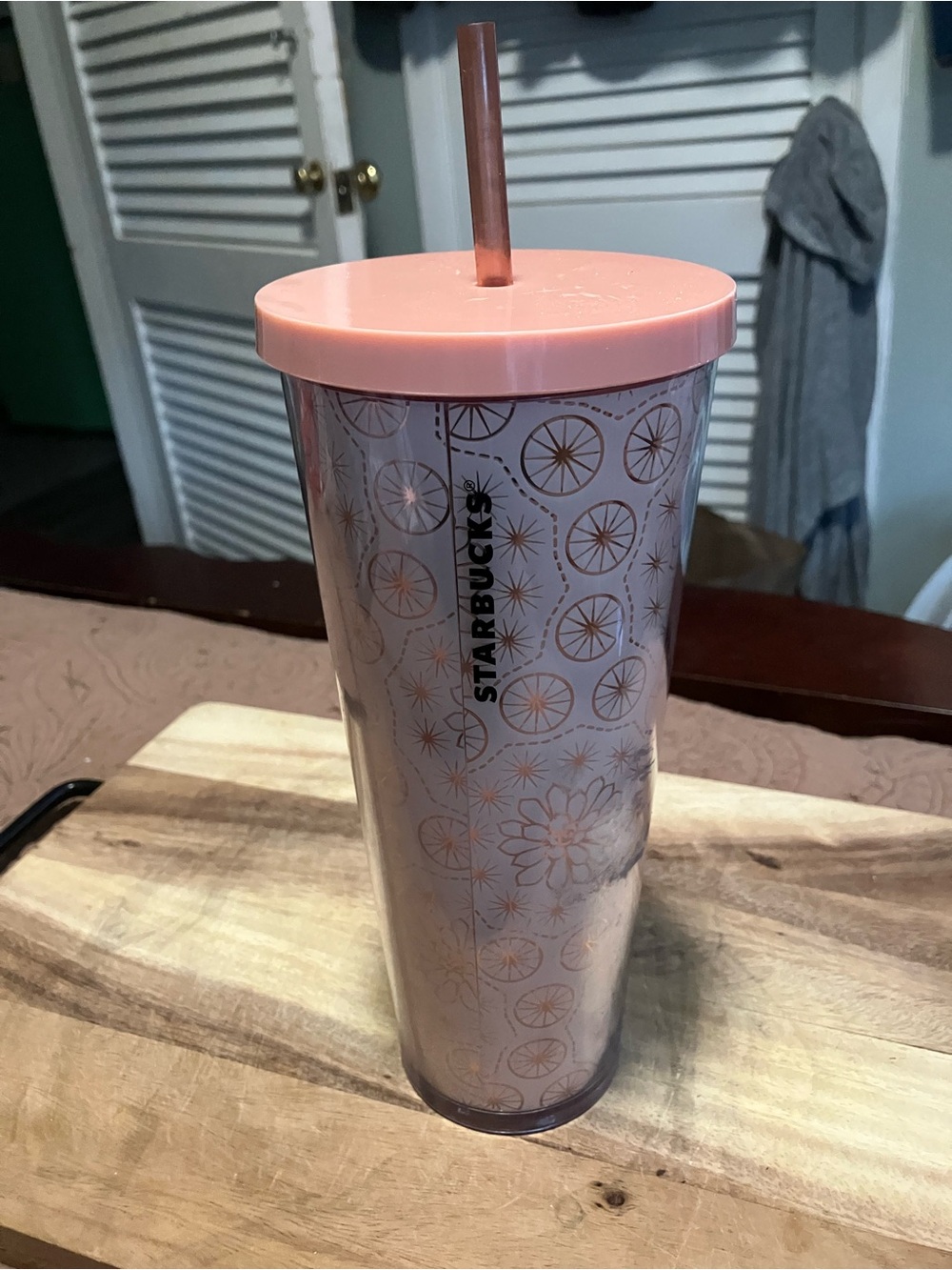 Starbucks Peach Rose Gold Cup Tumbler